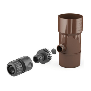 BRYZA Odzyskiwacz wody deszczowej PVC / 90mm + końcówki Brąz (RAL 8017)