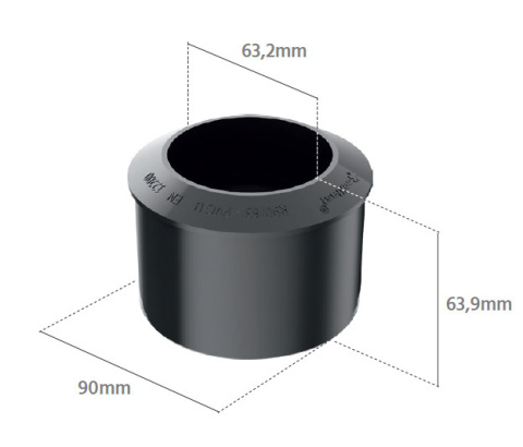 BRYZA PVC Redukcja 90/63mm Grafit (RAL 7021) BRYZA PVC Redukcja 90/63mm Grafit (RAL 7021)