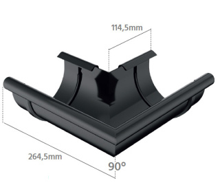 BRYZA PVC Narożnik 125mm / ZEWNĘTRZNY (kąt 90°) Grafit (RAL 7021)