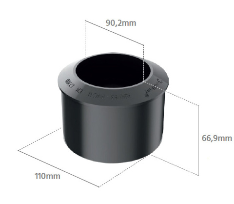 BRYZA PVC Redukcja 110/90mm Brąz (RAL 8017)