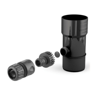 BRYZA Odzyskiwacz wody deszczowej PVC / 90mm + końcówki Grafit (RAL 7021)