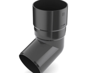 Bryza PVC Kolano / Wylewka 90mm kąt 67,5° Grafit