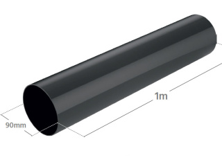 Bryza PVC Rura Spustowa 1 mb 90 mm Czarny (RAL 9005)