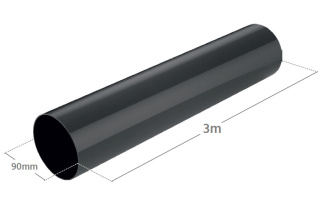 Bryza PVC Rura Spustowa 3 mb 90 mm Brąz (RAL 8017)