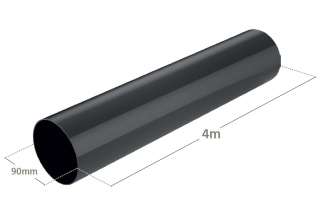 Bryza PVC Rura Spustowa 4 mb 90 mm Czarny (RAL 9005)