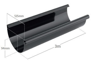 Bryza PVC Rynna 3 mb 125 mm Brąz (RAL 8017)
