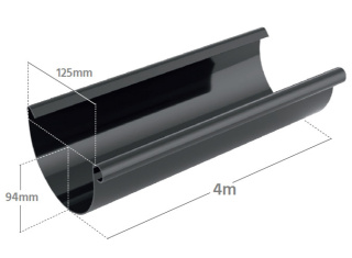 Bryza PVC Rynna 4 mb 125 mm Brąz (RAL 8017)