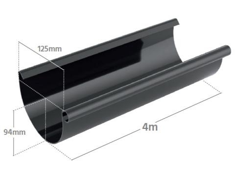 Bryza PVC Rynna 4 mb 125 mm Brąz (RAL 8017) Bryza PVC Rynna 4 mb 125 mm Brąz (RAL 8017)