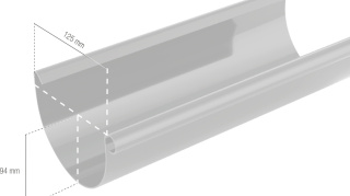 Bryza PVC Rynna 2 mb 125 mm Grafit