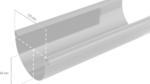 Bryza PVC Rynna 2 mb 125 mm Grafit Bryza PVC Rynna 2 mb 125 mm Grafit