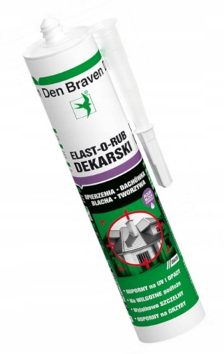 Den Braven Elast-o-rub Dekarski Czarny 280ml - Uszczelniacz Dekarski