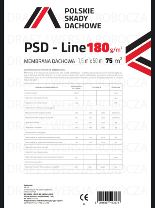 Membrana Dachowa PSD line 180 g / m2