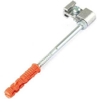 Bryza Hak/Śruba M8 do obejmy PVC (z kostką) + kołek / 160mm