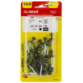 Wkręty Farmerskie 4,8x35 Ral 9005 Farmery Blister 20szt Bwfd-48035 Klimas