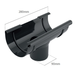 BRYZA PVC brązowy (Ral 8017) Lej spustowy 125/90mm