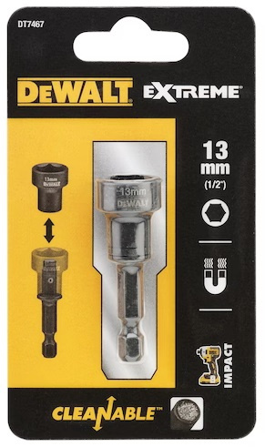 Udarowa Końcówka Nasadowa Do Śrub 13mm + Trzpień 1/4" Z Magnesem , Dewalt