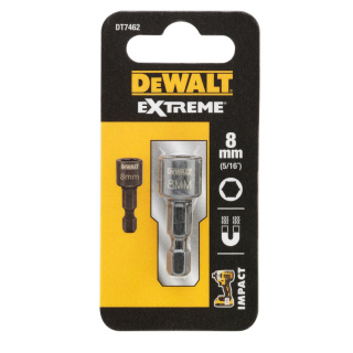 Udarowa Końcówka Nasadowa Do Śrub 8mm + Trzpień 1/4" Z Magnesem, Dewalt Dt7465