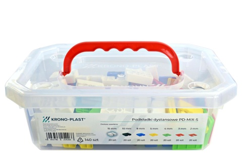 Podkładki dystansowe mix 140 szt (7 x 20 sztuk) PD-MIX-S Podkładki dystansowe mix 140 szt (7 x 20 sztuk) PD-MIX-S