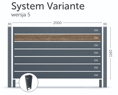 Przęsło Ogrodzeniowe Budmat Variante – Wersje 1–5 | Stalowe Ogrodzenie Nowoczesne