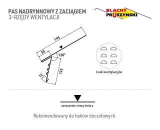 Pas nadrynnowy z zaciągiem 3-rzędy wentylacji Pruszyński