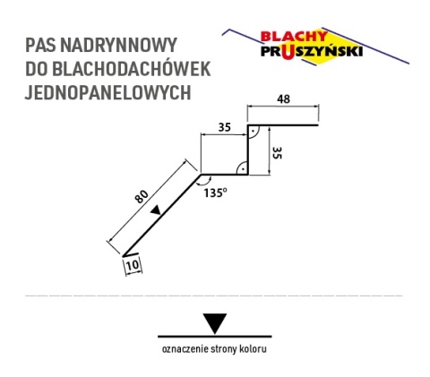 Pas nadrynnowy typ 4 do blachodachówek jednomodułowych Pruszyński