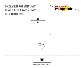 Grzebień Kalenicowy/Okapowy T40-T92 Pruszyński