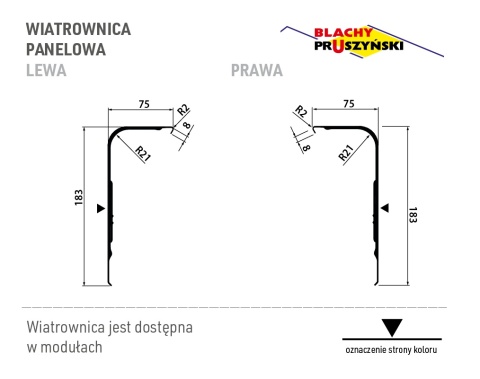 Wiatrownica panelowa Pruszyński (lewa/prawa) - 0.7mb